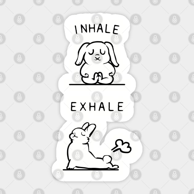 Inhale Exhale Bunny Sticker by huebucket